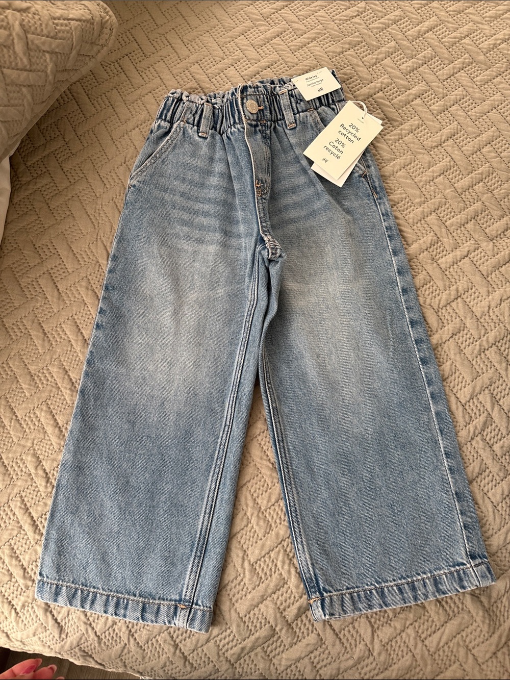 H&M Light Blue Wide-Leg Jeans with Elastic Waist